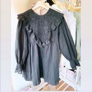 URBAN Outfitters Intricate long sleeve black dress